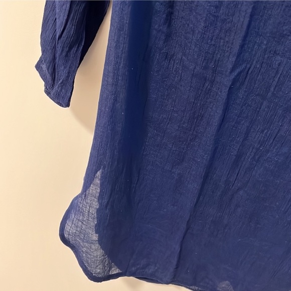 MERONA | Navy Sheer Tassel Tunic - Picture 4 of 8